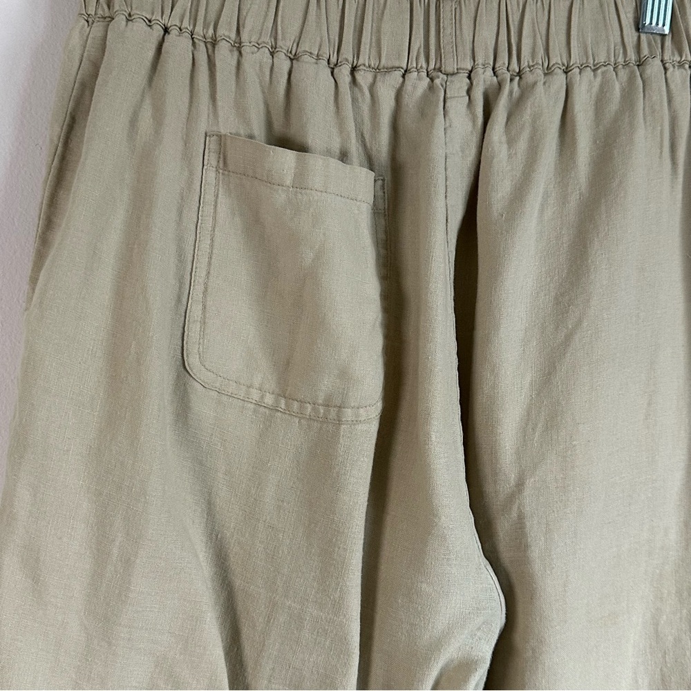 Quince 100% European Linen Cropped Pants Small Flax Elastic Waist - Picture 7 of 12